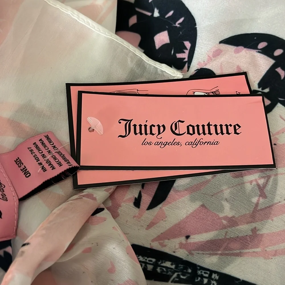 Juicy Couture Pink Patterned Scarves NEW